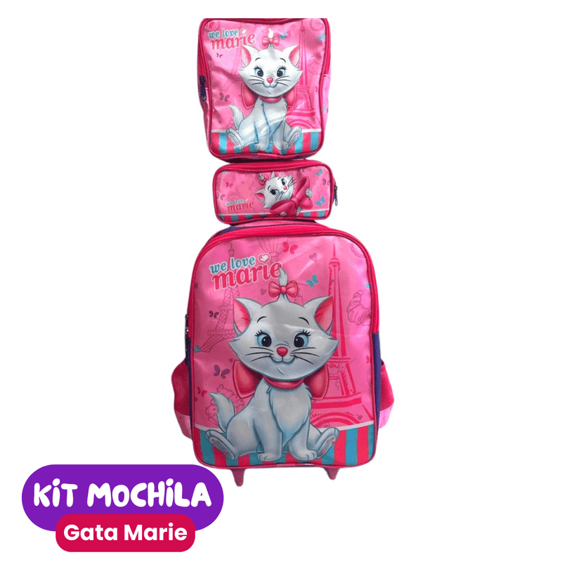 Mochila de Rodinhas Infantil com Estojo + Lancheira [KIT COMPLETO]