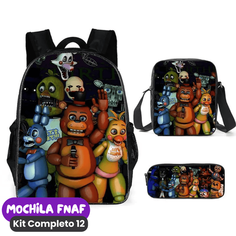 Mochila Fnaf Kit Completo [ESTOJO + BOLSA LANCHEIRA]