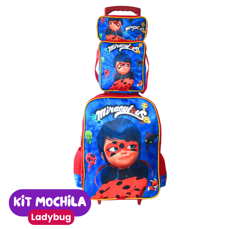 Mochila de Rodinhas Infantil com Estojo + Lancheira [KIT COMPLETO]