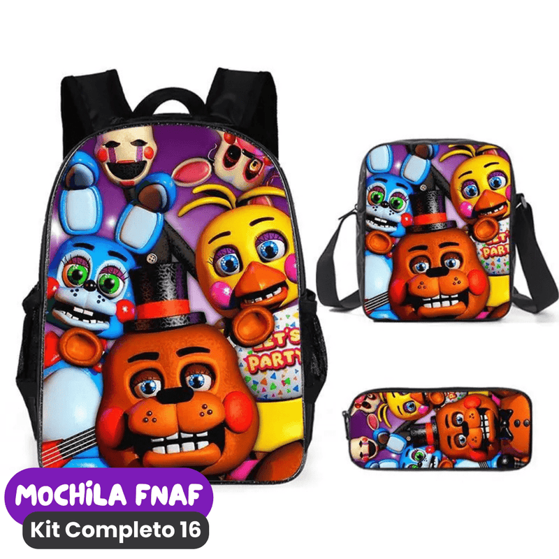 Mochila Fnaf Kit Completo [ESTOJO + BOLSA LANCHEIRA]