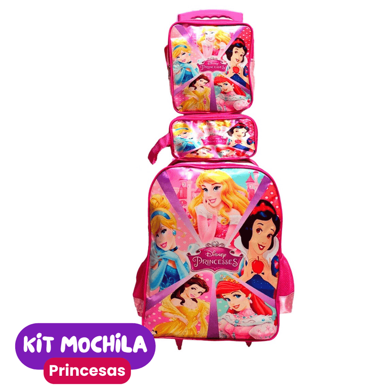 Mochila de Rodinhas Infantil com Estojo + Lancheira [KIT COMPLETO]