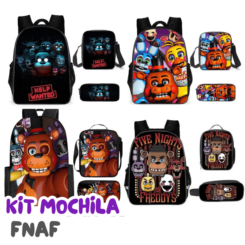 Mochila Fnaf Kit Completo [ESTOJO + BOLSA LANCHEIRA]