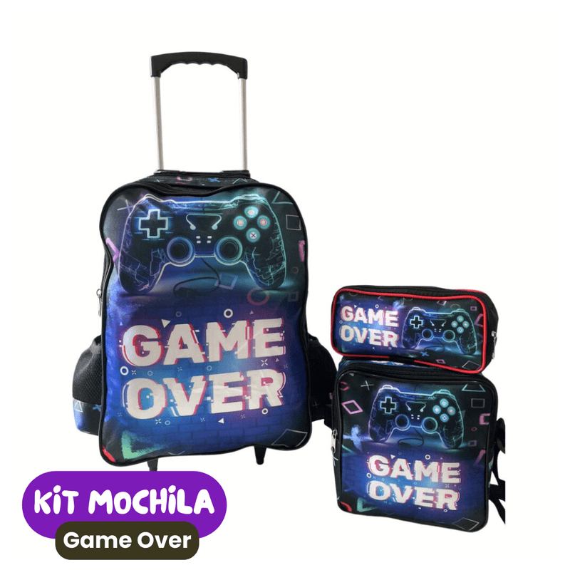 Mochila de Rodinhas Infantil com Estojo + Lancheira [KIT COMPLETO]