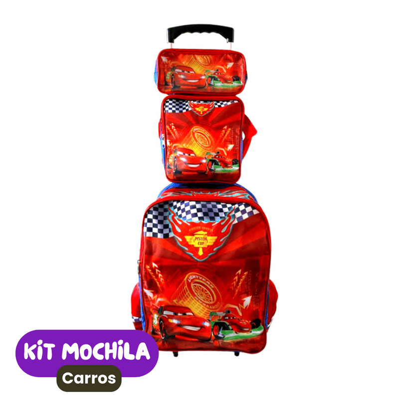 Mochila de Rodinhas Infantil com Estojo + Lancheira [KIT COMPLETO]