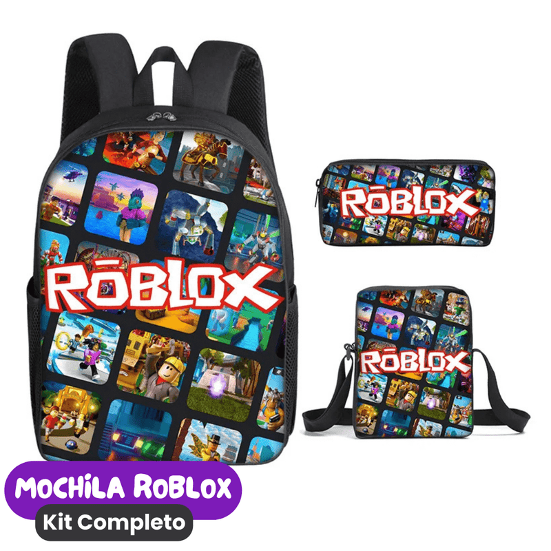 Mochila Roblox Kit Completo [ESTOJO + BOLSA LANCHEIRA]