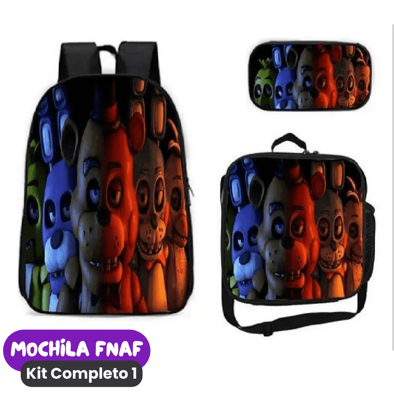 Mochila Fnaf Kit Completo [ESTOJO + BOLSA LANCHEIRA]