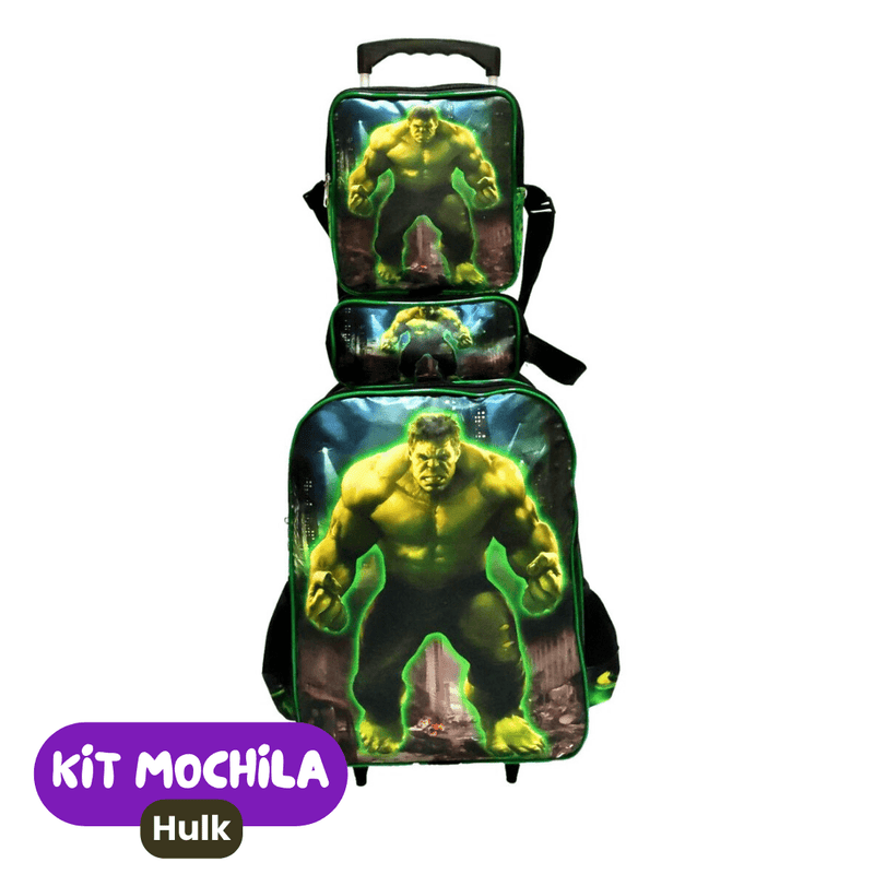 Mochila de Rodinhas Infantil com Estojo + Lancheira [KIT COMPLETO]