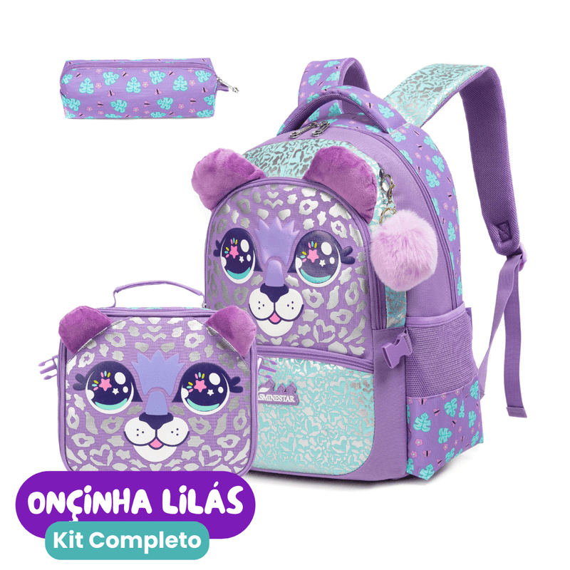 Mochila Infantil Escolar com Estojo + Bolsa Lancheira [KIT COMPLETO]