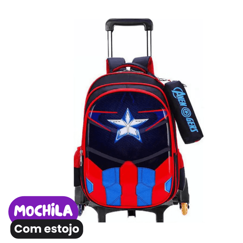 Mochila com Rodinhas Homem Aranha/ Capitão América