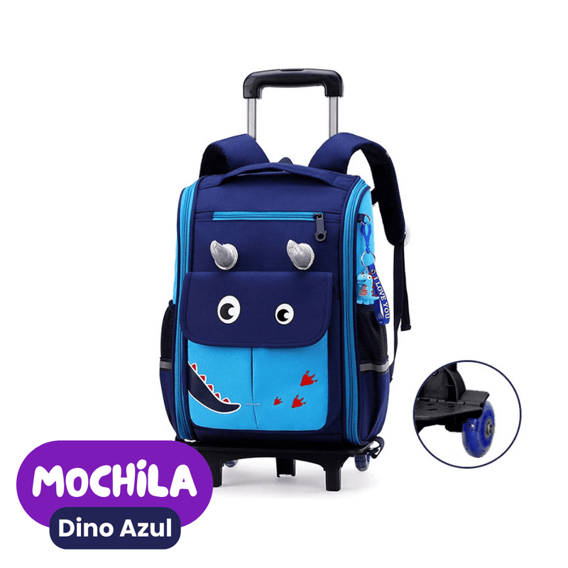 Mochila de Rodinhas Infantil Unicórnio e Dinossauro