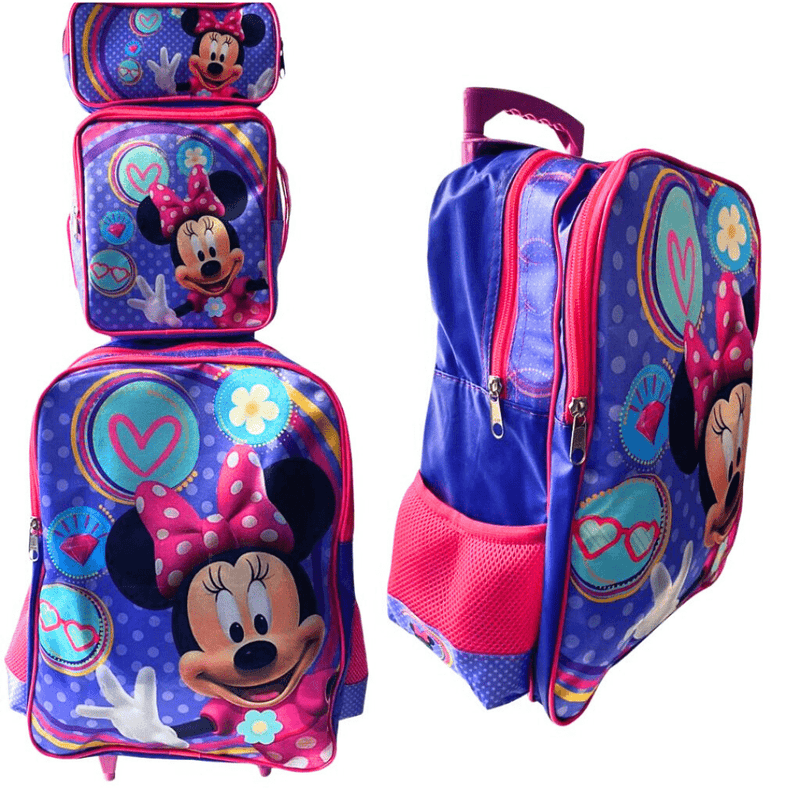 Mochila de Rodinhas Infantil com Estojo + Lancheira [KIT COMPLETO]