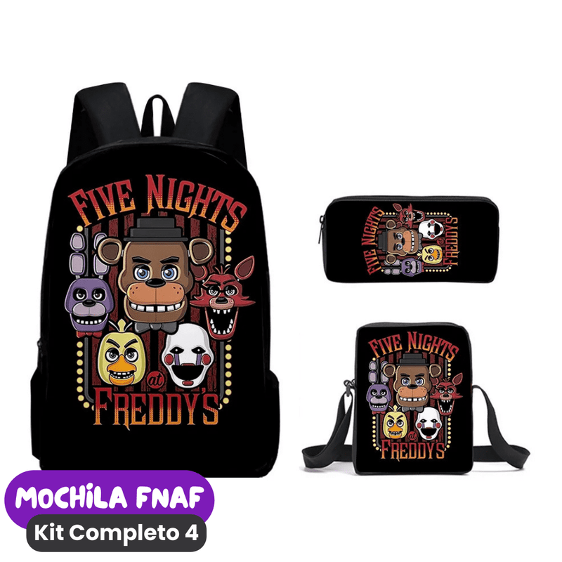 Mochila Fnaf Kit Completo [ESTOJO + BOLSA LANCHEIRA]