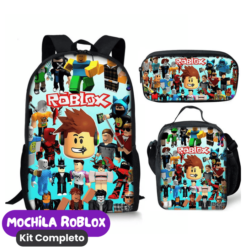 Mochila Roblox Kit Completo [ESTOJO + BOLSA LANCHEIRA]