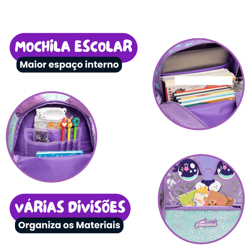 Mochila Infantil Escolar com Estojo + Bolsa Lancheira [KIT COMPLETO]