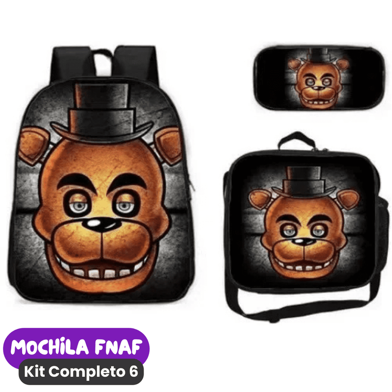 Mochila Fnaf Kit Completo [ESTOJO + BOLSA LANCHEIRA]