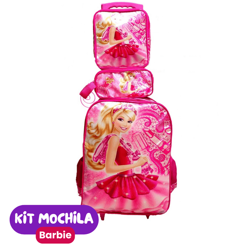 Mochila de Rodinhas Infantil com Estojo + Lancheira [KIT COMPLETO]