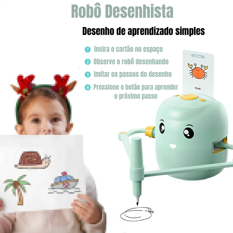 Kit Robô Interativo Desenhista +100 Desenhos